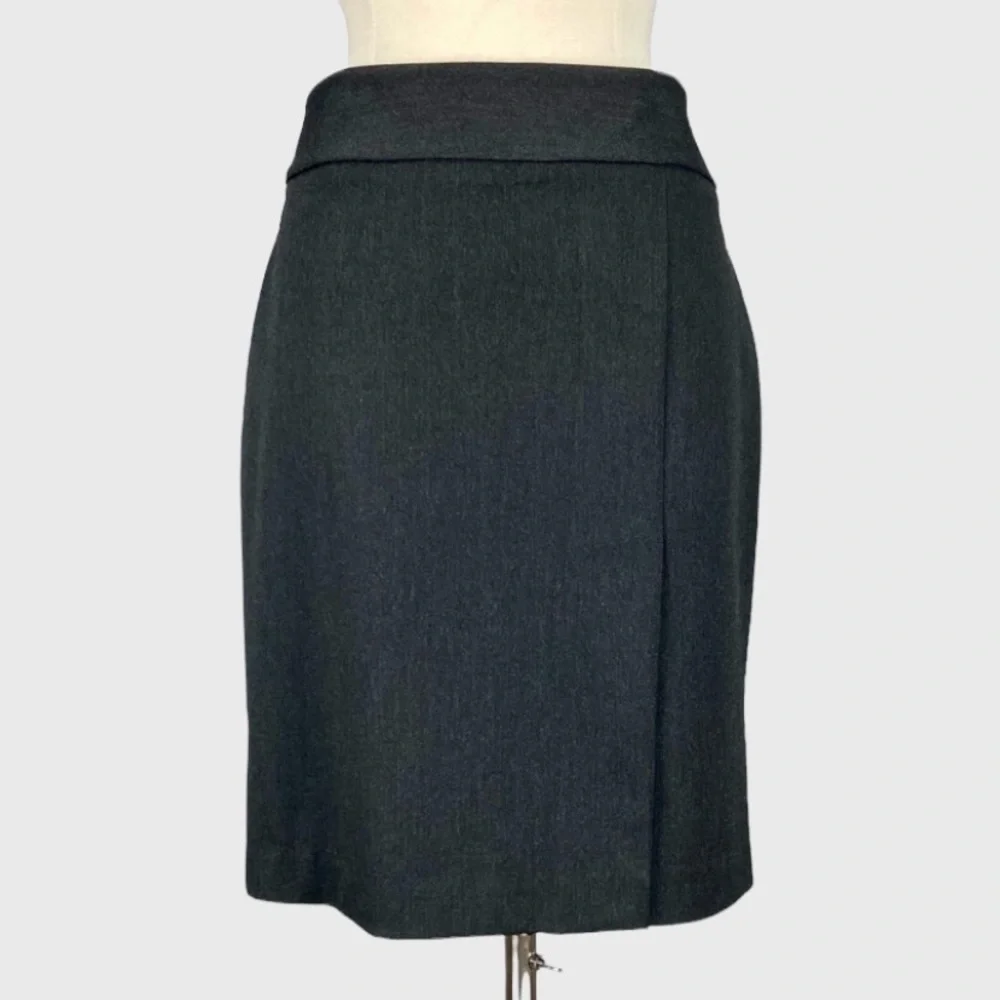 Elliott Lauren Womens Gray Ponte Knit Straight Pencil Skirt Stretchy size 10
